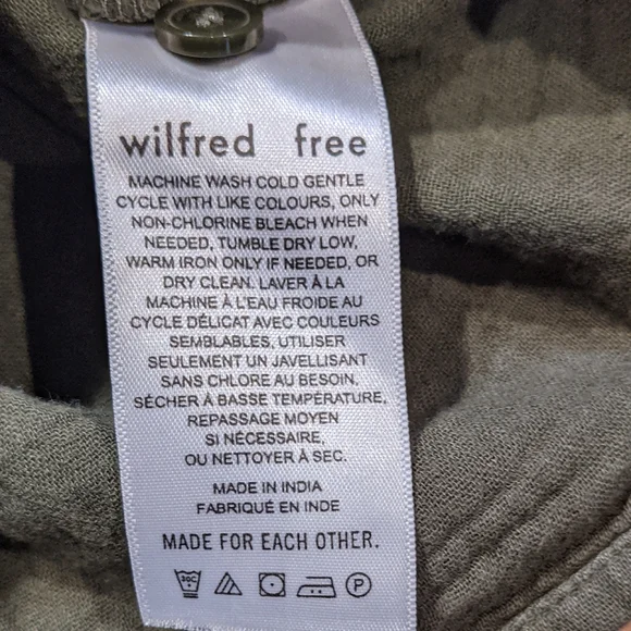 Wilfred Free Olive Cropped Button Down Organic Cotton Shirt - Picture 3 of 5